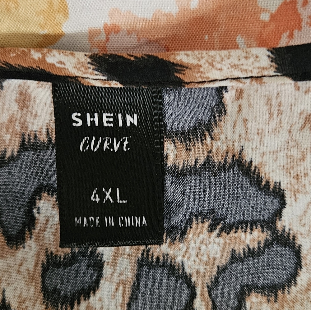 Leopard Print V-Neck Dress 4XL - Picture 4 of 5